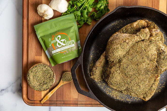 Cast Iron Chicken with Mr. Chimi's Sweet & Savory Rub